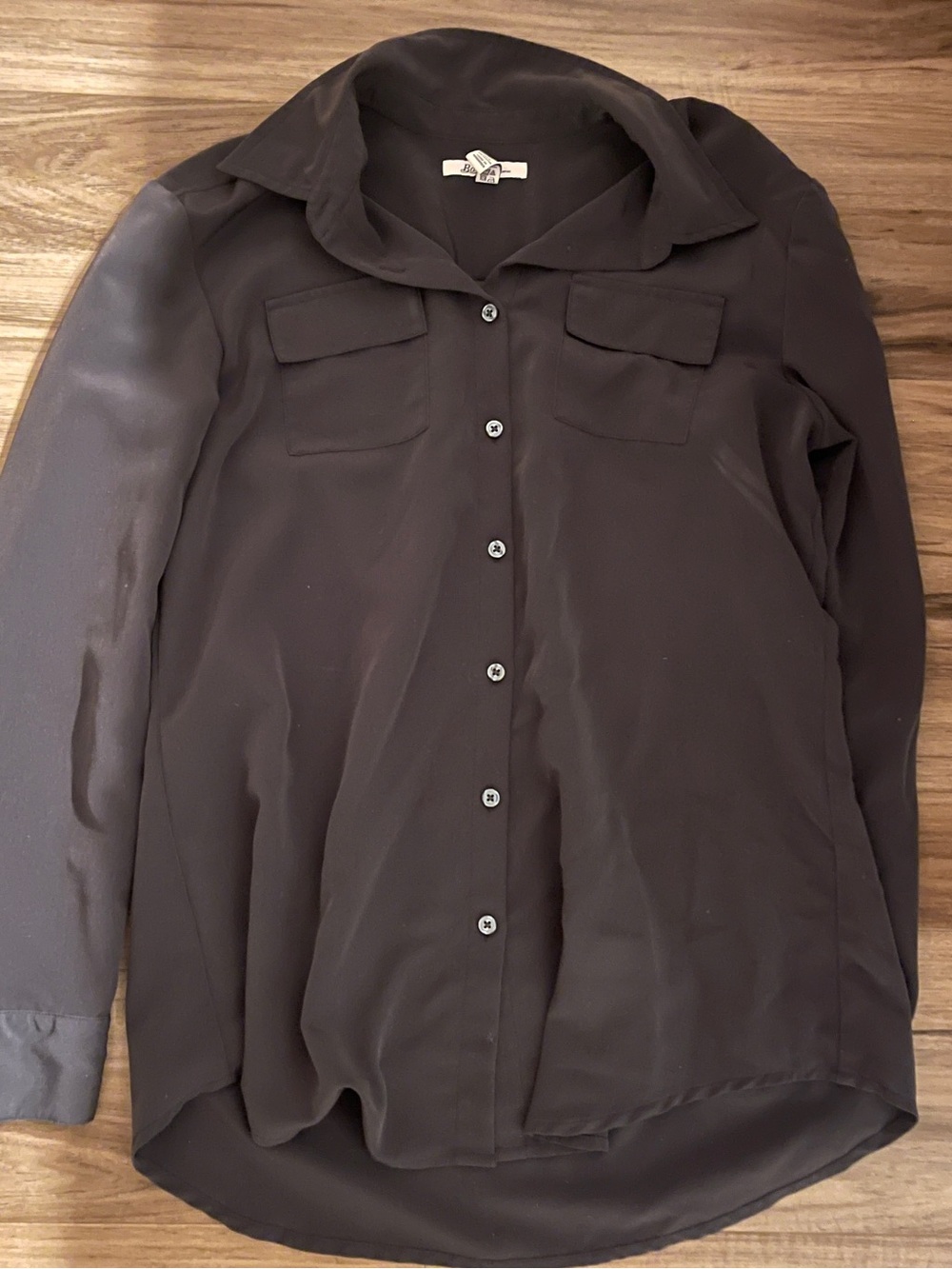 Bass Women's Dark Brown Button-Front Blouse Jacket